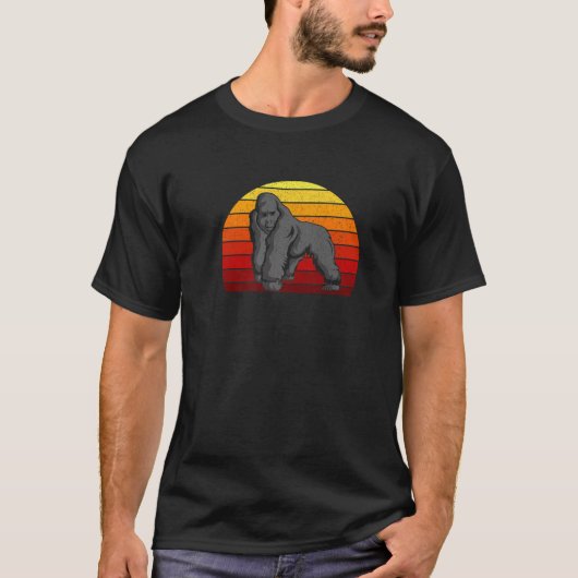 T-shirt Les années 70 80S Silverback Gorilla (Devant)