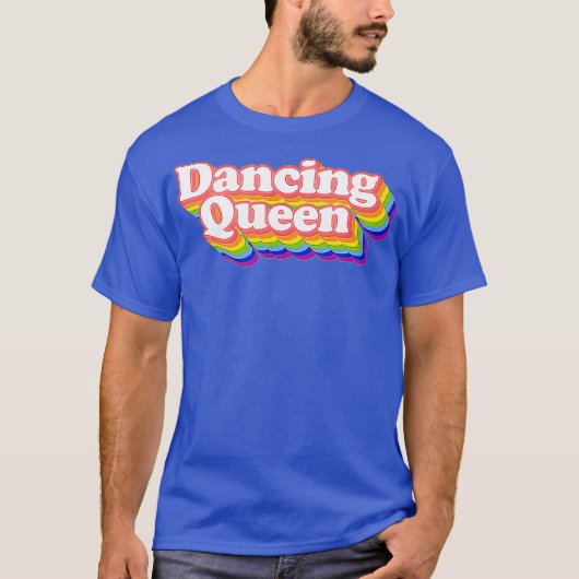 T-shirt les années 70 Disco Rainbow Dancing Queen (Devant)