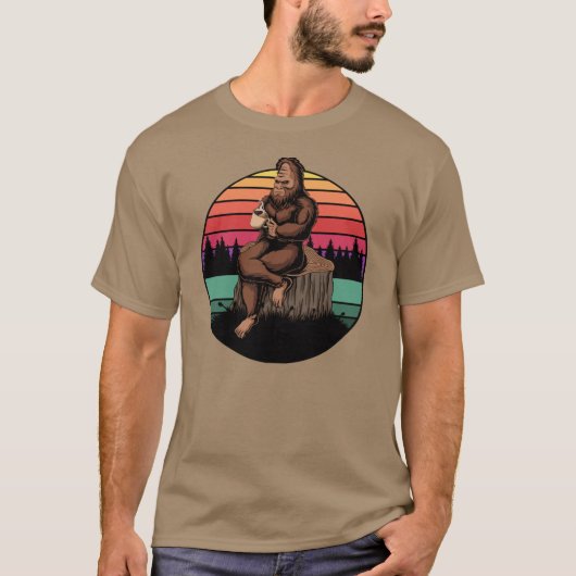 T-shirt les années 70 Retro Bigfoot & Café (Devant)