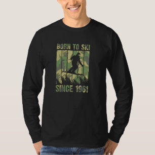 T-shirt les années 70 Style Mountain Trip Né à Ski depuis