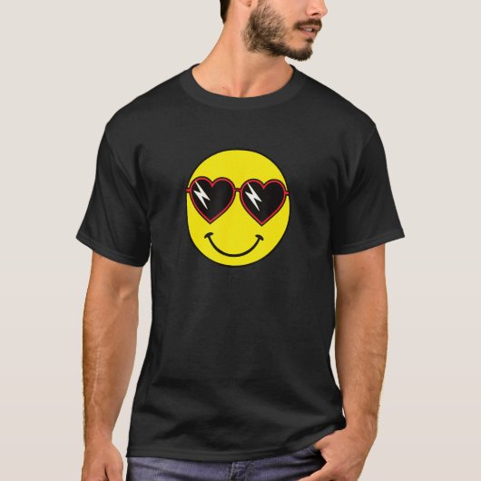 T-shirt les années 70 Yellow Smile Face Chemise Mignonne H (Devant)