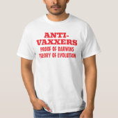 T-shirt Les anti-vaxeurs Darwins Théorie de l'évolution (Devant)