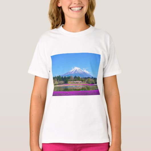 T-shirt Les arbres et fleurs du Mont Fuji (Devant)