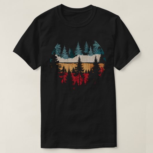 T-shirt Les arbres sauvages en plein air Nature Retro Fore (Design devant)
