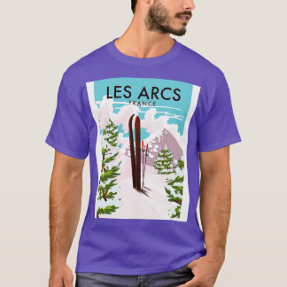 T-shirt Les Arcs France poster ski de voyage