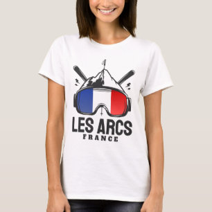 T-shirt Les Arcs France Station de ski Ski rétro