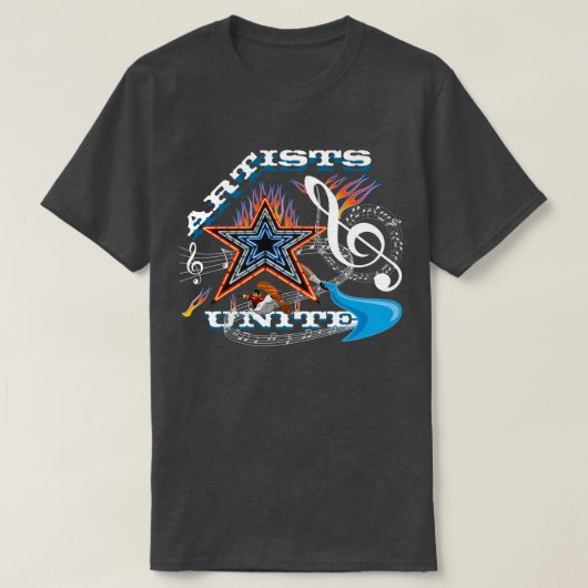 T-shirt Les artistes ont uni la musique (Design devant)