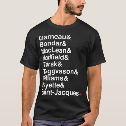 T-shirt Les astronautes canadiens à feuille d'érable (Devant)