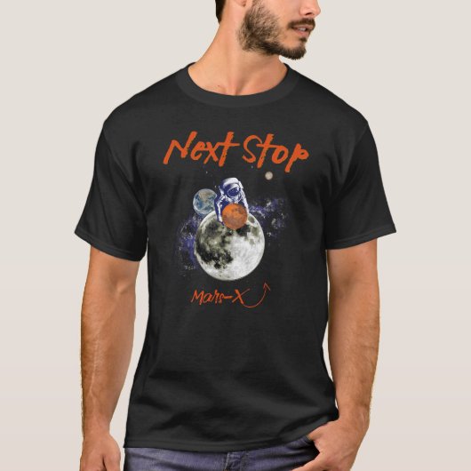 T-shirt Les astronautes nient Stopper Mars X Mission Bient (Devant)
