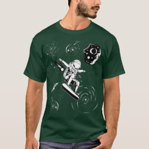 T-shirt Les astronautes surfent, patins dans l'espace surf