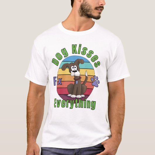 T-shirt Les baisers de chien réparent tout (Devant)