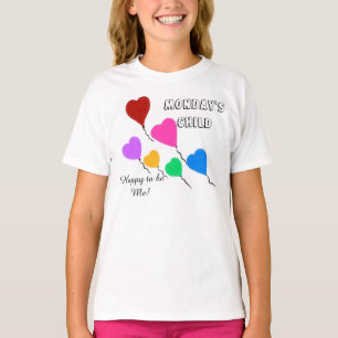 T-shirt Les ballons de coeur pour enfants de lundi
