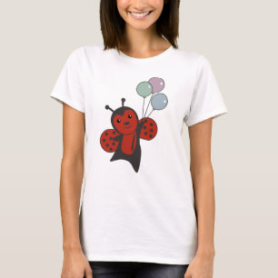 T-shirt Les Ballons De Ladybug Flies De Mignons Animaux Po