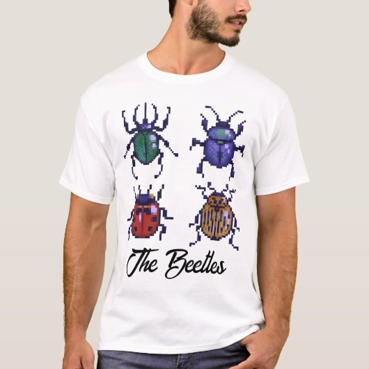 T-shirt Les Beetles, l'art des pixels (Devant)