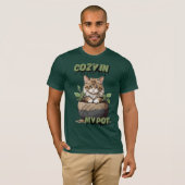 T-shirt Les Browns Muted Whimsical Tabby Art (Devant entier)