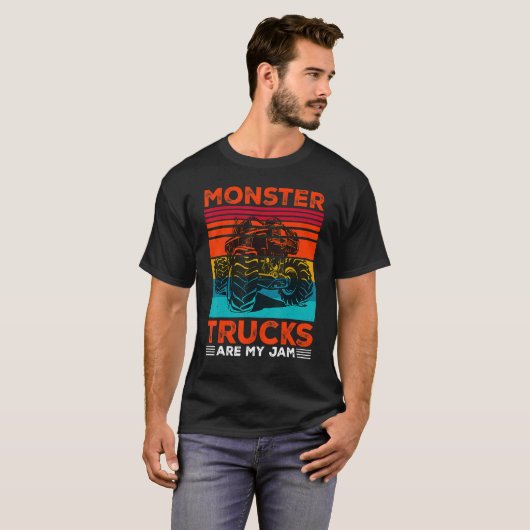 T-shirt Les Camions Monster Sont Mon Jeu Rétro Moteur Suns (Devant entier)