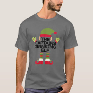 T-shirt Les capitaines boivent Elf drôle rhum de Noël