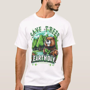 T-shirt Les castors sauvent les arbres sur le Jour des ter