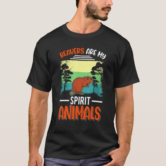 T-shirt Les castors sont mes animaux d'esprit (Devant)
