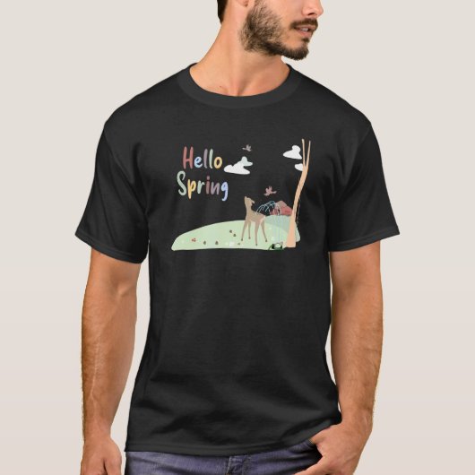 T-shirt Les Cerfs Jouent Dans L'Arroseur Avec Les Enfants (Devant)