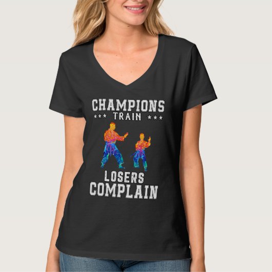 T-shirt Les Champions Train Losers Plaignent (Devant)