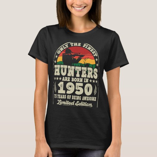 T-shirt Les Chasseurs Les Plus Beaux Sont Nés En 1950 Chas (Devant)
