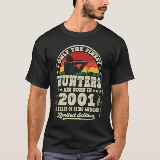 T-shirt Les Chasseurs Les Plus Beaux Sont Nés En 2001 Chas (Devant)