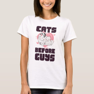 T-shirt Les chats avant les garçons Drôle Saint Valentin