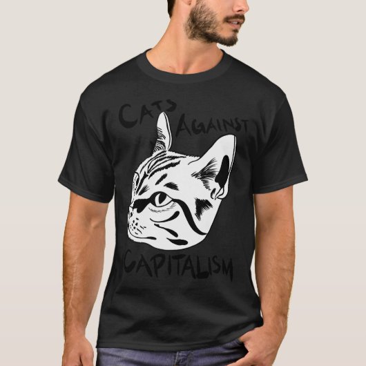 T-shirt Les chats contre le capitalisme (Devant)