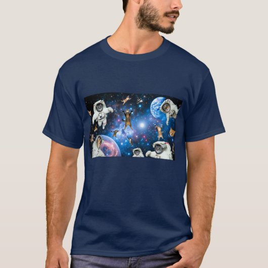 T-shirt Les chats d'astronautes dans l'espace (Devant)