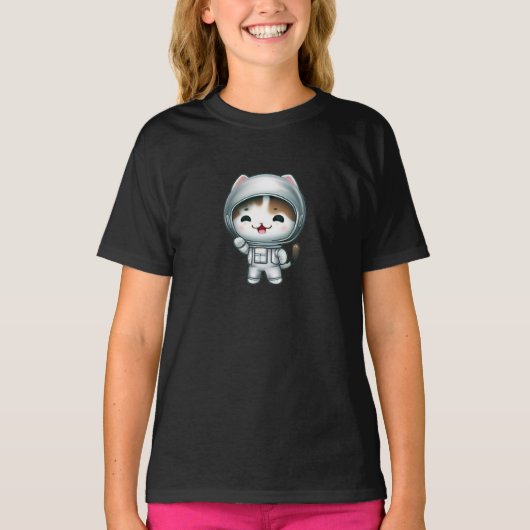 T-shirt Les chats d'astronautes dans l'espace avec des ami (Devant)