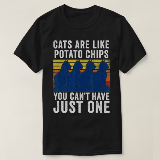 T-shirt Les Chats De Chat Sont Comme Des Chips De Pomme De (Design devant)