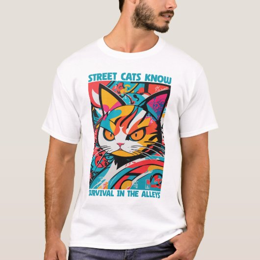 T-shirt Les chats de rue survivent (Devant)