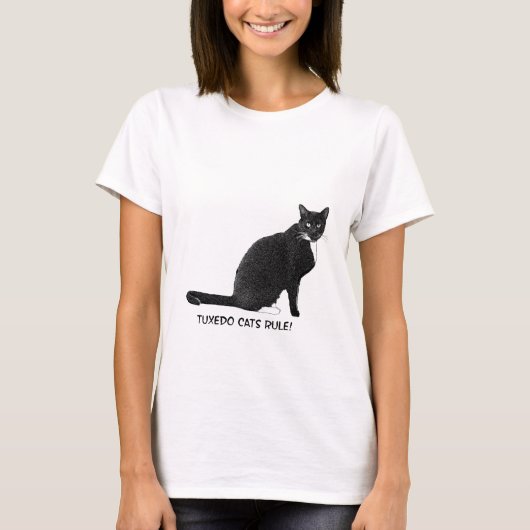 T-shirt Les chats de Tuxedo sont la règle ! (Devant)
