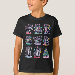 T-shirt Les Chats Festifs Éclairent Noël Pour Les Amoureux