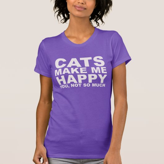 T-shirt Les chats me font la chemise heureuse (Devant)