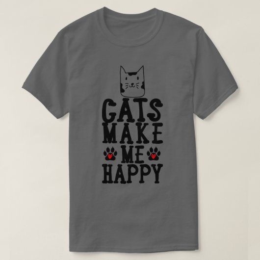 T-shirt Les chats me rendent heureux1 (Design devant)