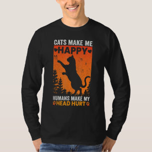 T-shirt Les chats me rendent heureux Les humains me font m