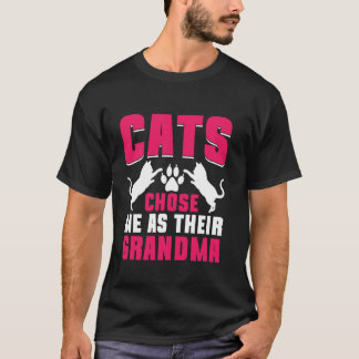 T-shirt Les chats m'ont choisie comme leur grand-mère Cat 