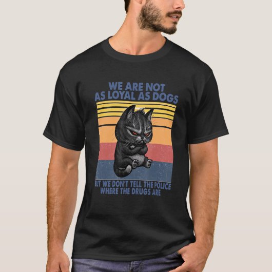 T-shirt Les chats noirs ne disent pas à la police où sont (Devant)