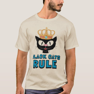 T-shirt Les chats noirs règnent sur visage de chat avec co