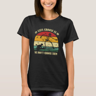 T-shirt Les chats nous choisissent. Vintage Retro Hallowee