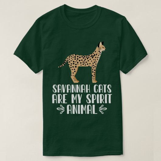 T-shirt Les chats Savannah sont mon esprit animal (Design devant)