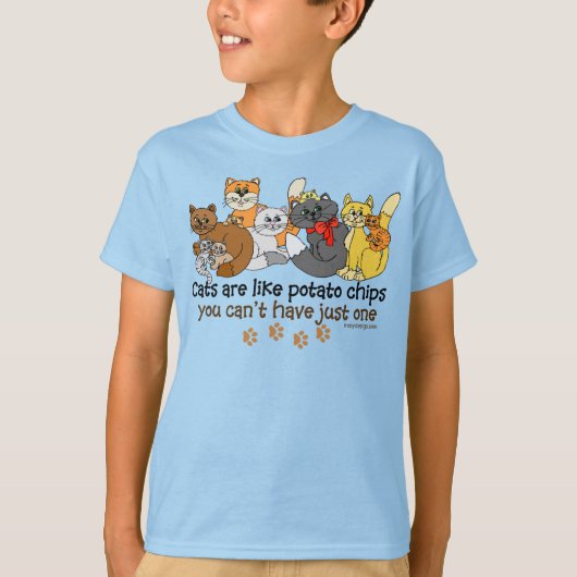 T-shirt Les chats sont comme des chips (Devant)