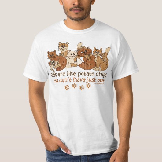 T-shirt Les chats sont comme des chips (Devant)