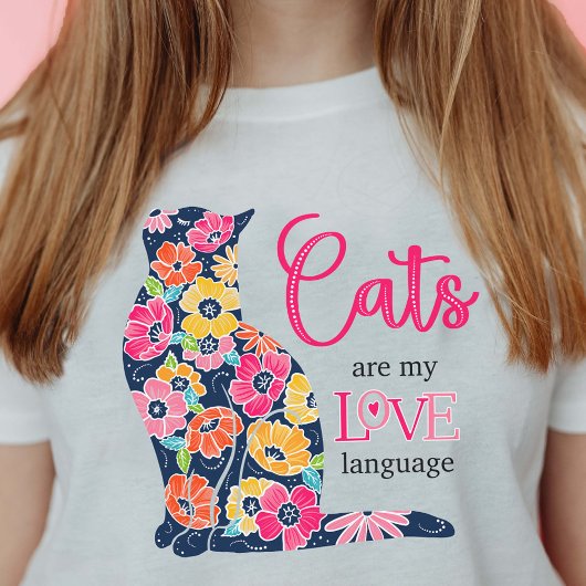 T-shirt Les chats sont ma langue LOVE