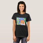 T-shirt Les chats sont ma tribu | Chat orange et fleurs (Devant entier)