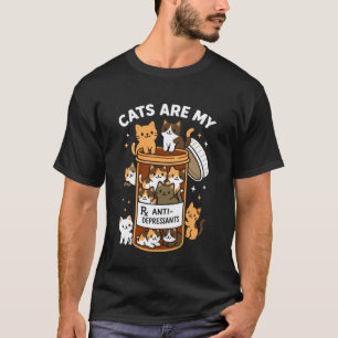 T-shirt Les chats sont mes antidépresseurs Animal de santé