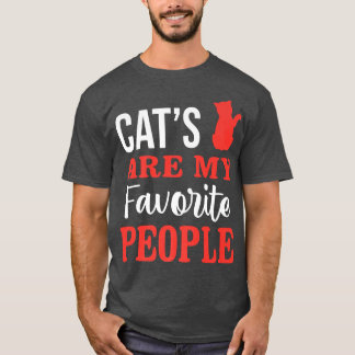T-shirt Les chats sont mes gens préférés Kitty Chat Lover