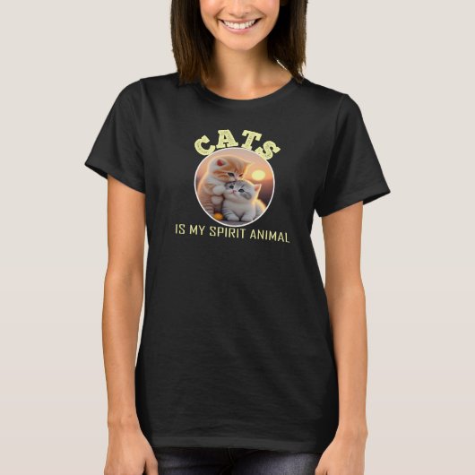 T-shirt les chats sont mon animal d'esprit (Devant)